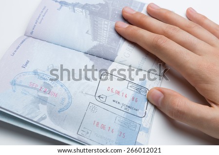Inside of American Passport with Departure/Arrival Stamps