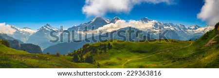 Alpine Panorama: Eiger North Face, Swiss Alps