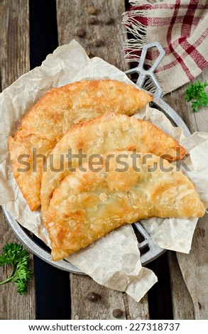 Cheburek - homemade  fried pie with meat