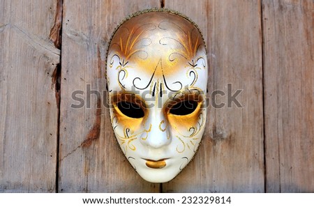 carnival mask on the wood