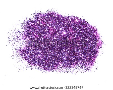 Purple glitter sparkle on white background