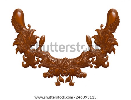 Chocolate Ornate frames and scroll elements. isolated white