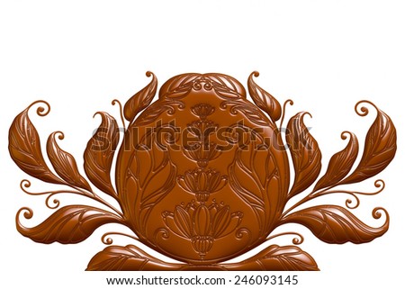 Chocolate Ornate frames and scroll elements. isolated white