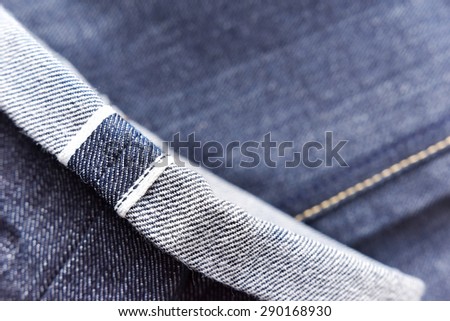 Raw denim jeans red selvedge texture, Japan raw denim jeans.