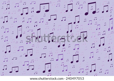 Purple Music Note Patterns Background