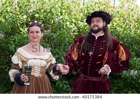 man and woman in period costume