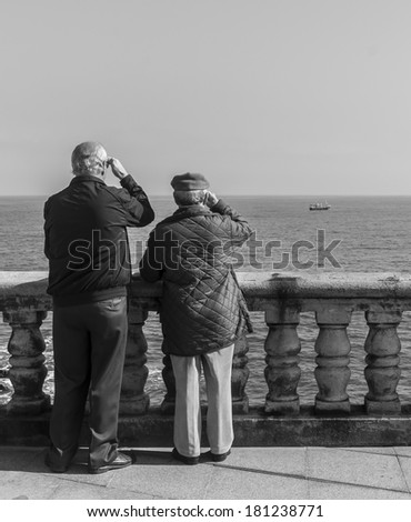 Old man looking at the horizon
