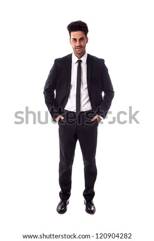 smiling business man on white background