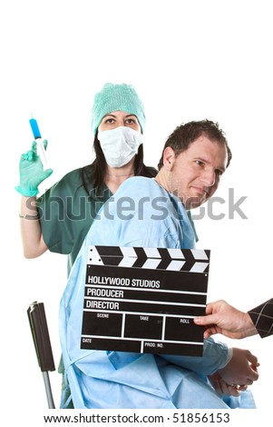 Medical cheup cinema set isolated