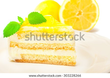 photo of lemon cream cake