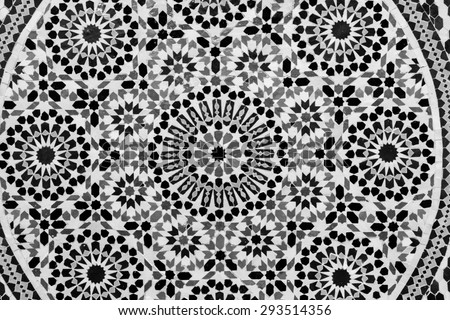 Moroccan style handmade dedicated mosaic in round shape for background