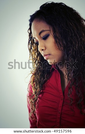 Stock image of sad young woman, also works great as a black and white image.