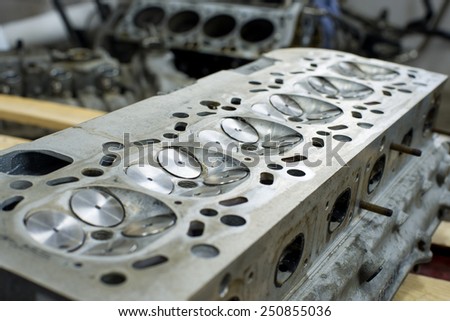engine parts, six cylinders, twenty-four valves