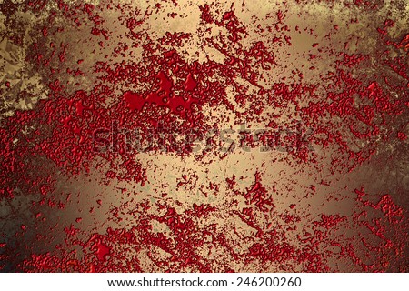 Red golden , valentine abstract   background , with   painted  grunge background texture for  design .