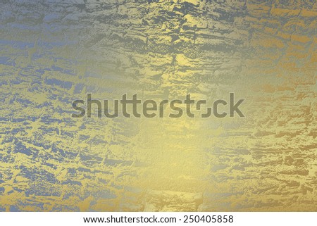 Blue and yellow golden abstract   background , with   painted  grunge background texture for  design .