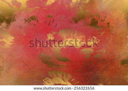 Red light golden abstract   background , with   painted  grunge background texture for  design .