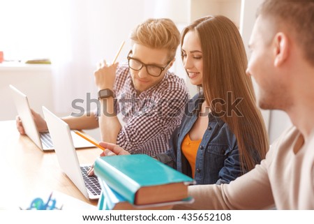 College students working together