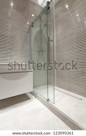 Interior of designer bathroom