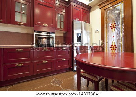 Interior of kitchen in classic style