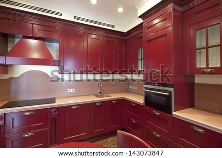 Interior of kitchen in classic style