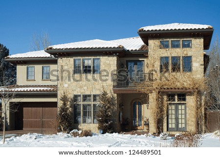 Luxury real estate in winter in Colorado.