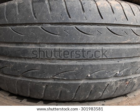 Closeup car tire texture background