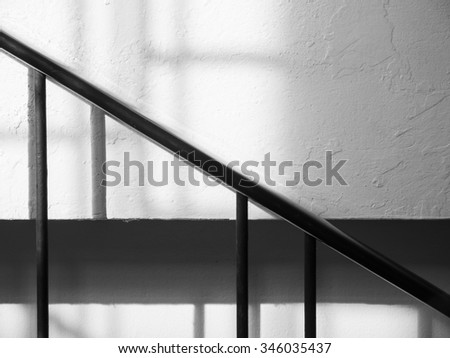 Perspective and stairs shadow line black and white