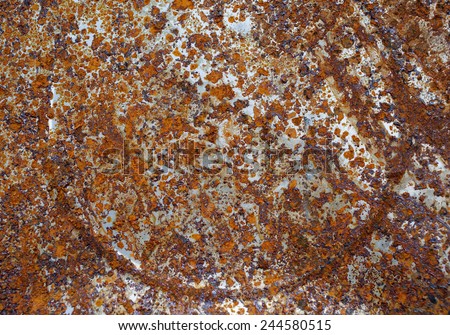 Corrosion of old metal drums. Texture rust.