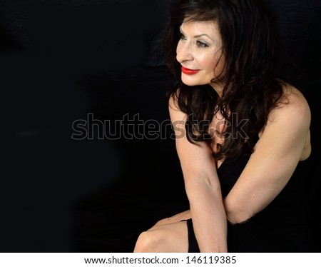 Elegant mature woman with expressions/Elegant Woman/Woman in an evening gown with expression