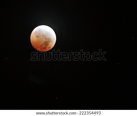 Red moon in total eclipse/Blood Moon/ Total eclipse of the moon on October 8,2014