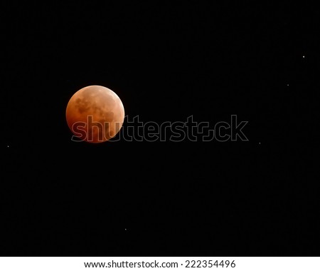 Red moon in total eclipse/Blood Moon/ Total eclipse of the moon on October 8, 2014