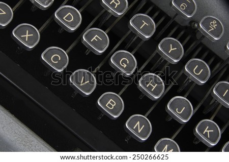 Vintage typewriter keys/Antique Typewriter/Isolated view of a antique typewriter