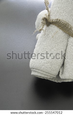Rolled towels ready for hygiene use/rolled towels/Rolled towels with burlap string