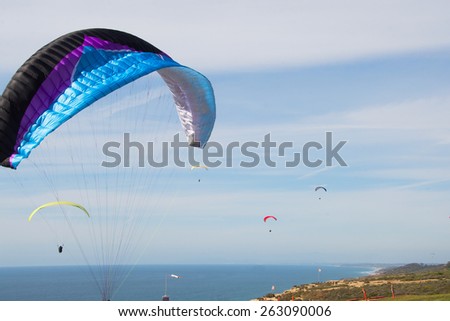 Hang Gliding over La Jolla/Para Sailing/Late afternon Para gliding over La Jolla California