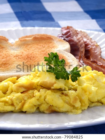 Eggs,Bacon,and Toast/Morning Breakfast/Early morning delicious breakfast