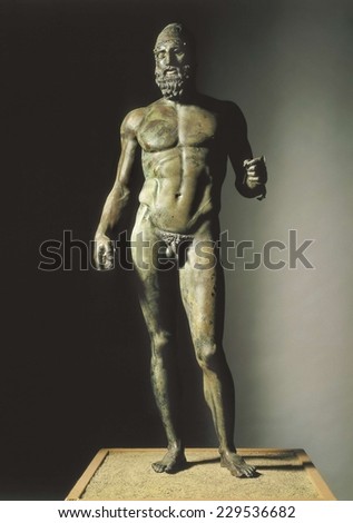 Riace Bronze or Riace warrior, ca. 460 - 430 BC, Classical Greek art, Sculpture on bronze, Reggio di Calabria