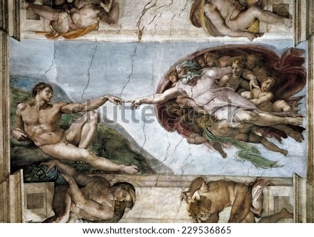 Sistine Chapel, The Creation of Adam, 1510, VATICAN CITY, Vatican Palaces, Renaissance art