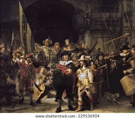 REMBRANDT, Harmenszoon van Rijn, called (1606-1669), The Night Watch, 1642, Baroque art, Oil on canvas, NETHERLANDS