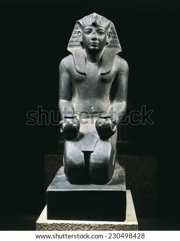 Ramesses IV, ca. 1150 BC, 20th Dynasty, Black steatite, New Kingdom, Sculpture on rock