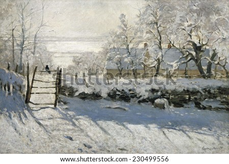 MONET, Claude (1840-1926), The Magpie, 1868-1869, Painted at Etretat in winter, Impressionism, Oil on canvas,