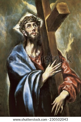 Greco, Domenikos Theotokopoulos, called El (1541-1614), Christ Clasping the Cross, 1594 - 1604, Mannerism art, Oil on canvas,