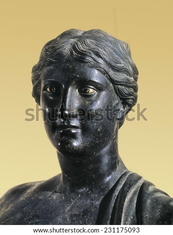 SAPPHO (612-545 BC), Greek art, Sculpture on bronze,