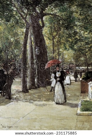 HASSAM, Childe (1859-1935), Fifth Avenue at Washington Square, New York, 1891, Impressionism, Oil on canvas,