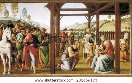 PERUGINO, Pietro Vannucci, called Il (1448-1523), Adoration of the Magi, 1497, Renaissance art, Quattrocento, Oil on wood,