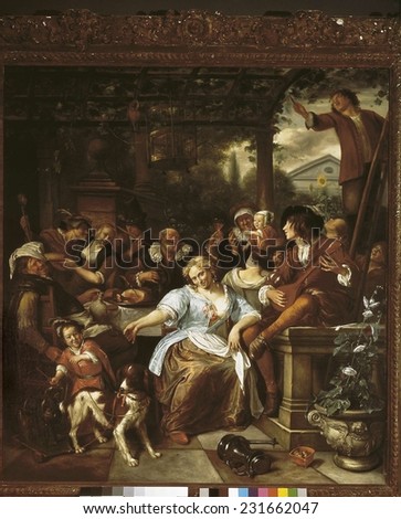 Steen, Jan (1626-1679), Merry Company on a Terrace, ca. 1670, Baroque art, Oil on canvas