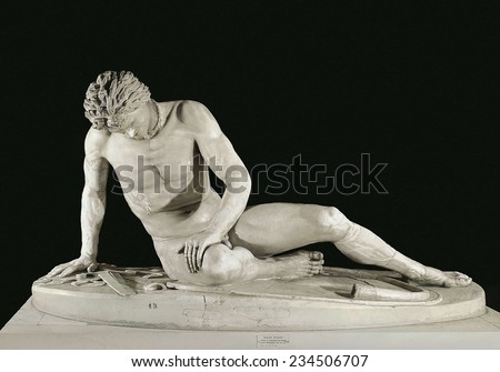 The Dying Gaul, 241 BC, Roman copy of a Greek original in bronze, Hellenistic art, Sculpture on marble,