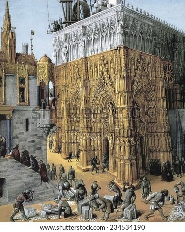 Fouquet, Jean (1420-1481), Fol, 163: The Building of the Temple of Jerusalem, Renaissance art, Miniature Painting,