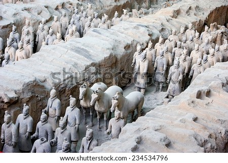 Terracotta Army, 221-206 BC, CHINA, Xian, Mausoleum of the First Qin Emperor, Qin Si Huang