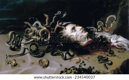 RUBENS, Peter Paul (1577-1640), Head of Medusa, 1618, Baroque art, ; Flemish art, Oil on canvas,