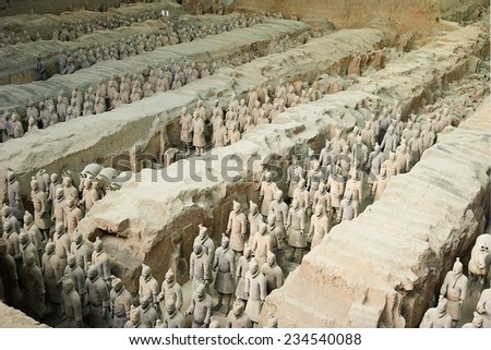 Terracotta Army, 221-206 BC, CHINA, Xian, Mausoleum of the First Qin Emperor, Qin Si Huang